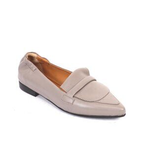 Kapogiro 204a Gray Leather Pointy Flat Shoe